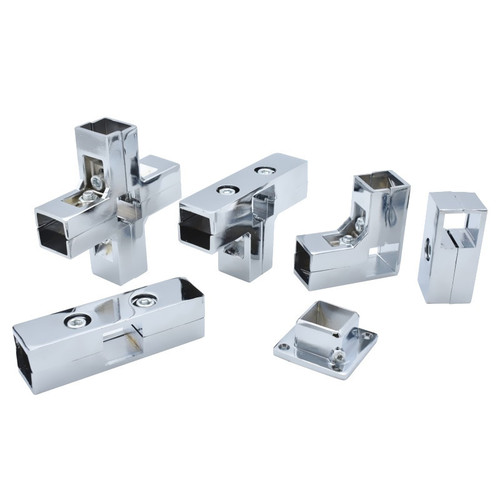 25X25 square steel connector shelf assembly square tube two-in-one display rack connector furniture pipe clamp aluminum alloy pipe connector