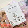 Universal earrings, set, zirconium from pearl, silver needle, Korean style, silver 925 sample