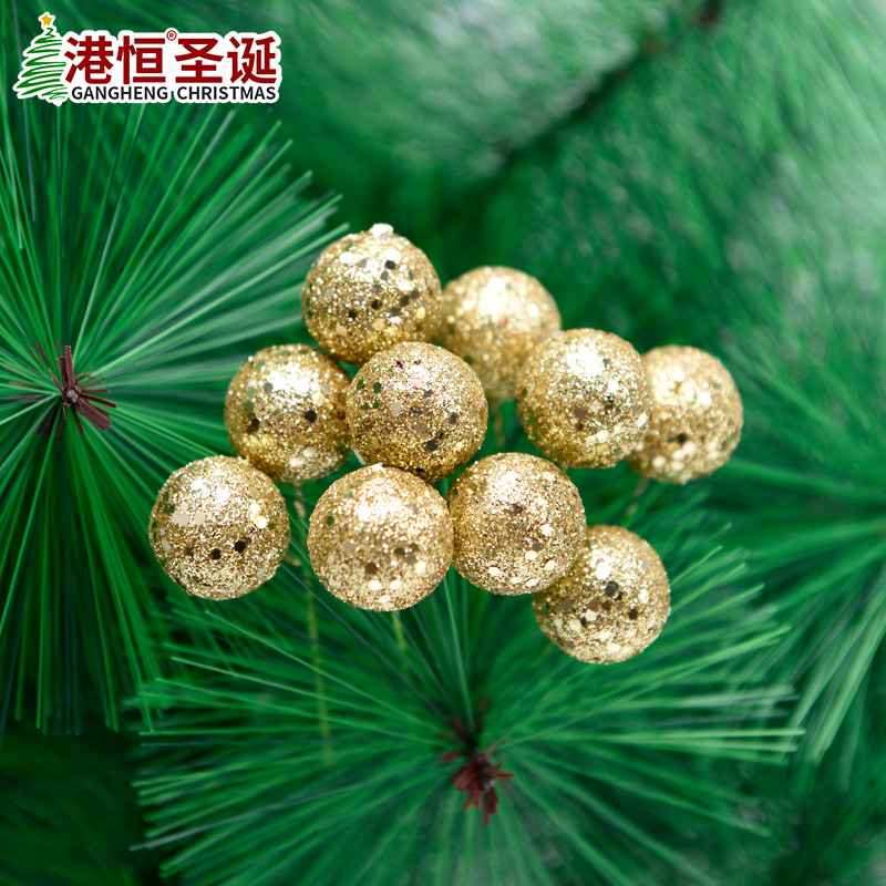 Glitter polvo Navidad fruta baya simulación espuma pequeña fruta roja árbol de Navidad accesorios de decoración de DIY Accesorios de la foto