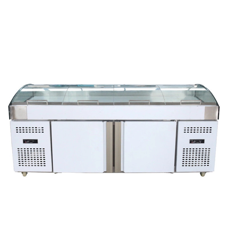 豪华型上翻盖海鲜冰台商用海鲜展示柜超市商场冷鲜制冷保鲜柜