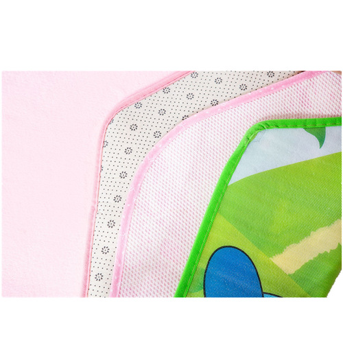 Factory direct sale one-time delivery children's hexagonal princess cartoon crawling mat coral velvet pad ice silk mat