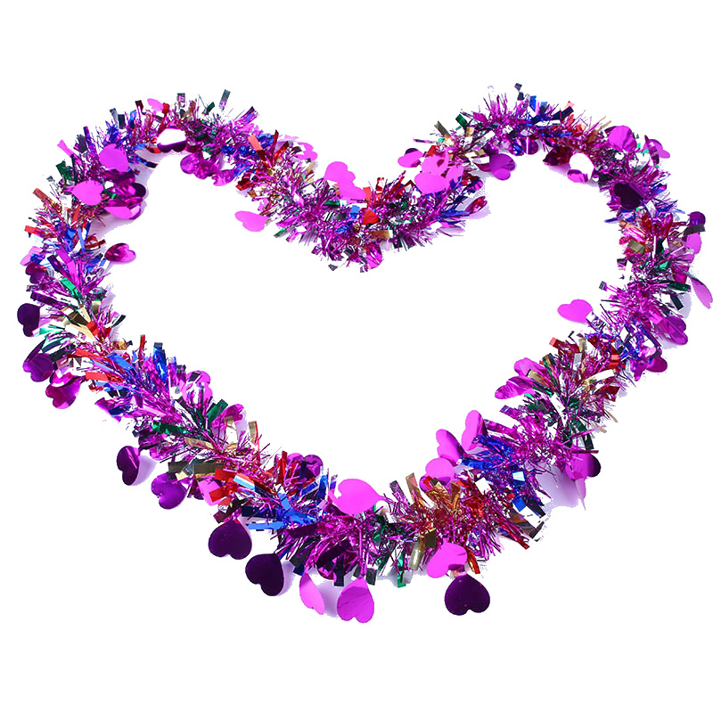 Venta al por mayor Navidad Día de Año Nuevo decoración de vacaciones de alta gama en forma de corazón cinta de lana raya 6 color sola tira 2 m