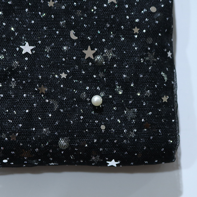 Fabricantes de suministro de estrellas pulverizadas polvo perlas multicolor falda de verano para mujeres tela de niñas