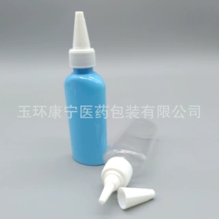 厂家供应60ml  pet材质塑料扁瓶   尖嘴胶水瓶  小口沙瓶  颜料瓶