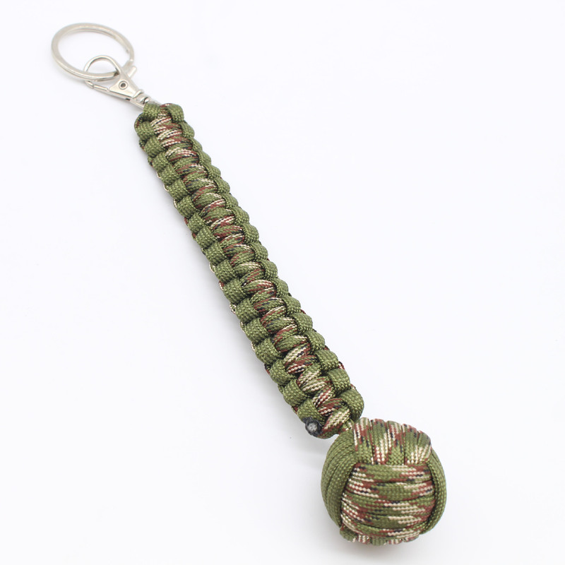 Outdoor Rope Braided Self-defense Ball Monkey Fist Round Key Chain Seven-core Umbrella Rope Mountain Climbing Survival Self-defense Steel Ball Outdoor Rope Braided Self-defense Ball Monkey Fist Round Key Chain Seven-core Umbrella Rope Mountain Climbing Survival Self-defense Steel Ball