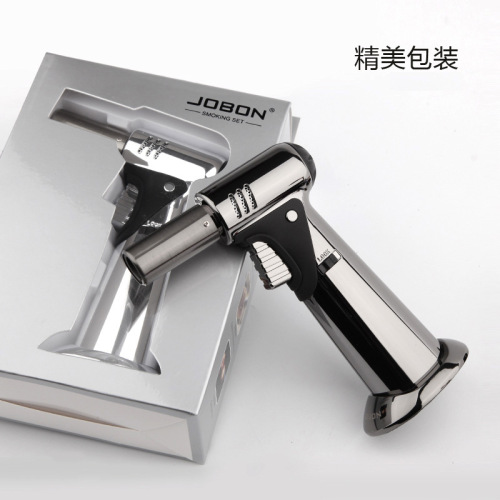Jobon Chinese welding gun high temperature point mugwort windproof flame gun with safety lock cigar desktop straight-in lighter