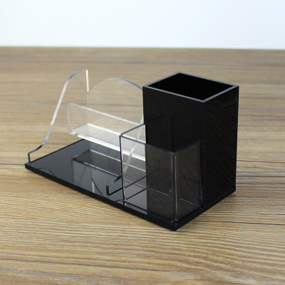 JARO caja de tarjeta de visita de alta gama caja de tarjeta de tres capas de doble capa caja de almacenamiento de papelería de oficina de regalo de escritorio de acrílico
