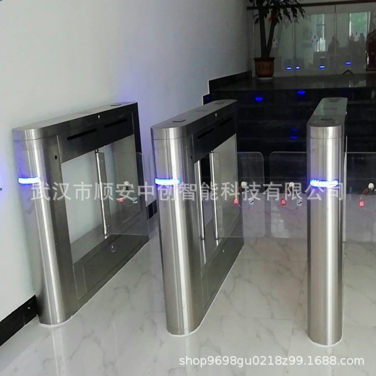湖北高档豪华人行通道闸防撞自动复位摆闸无刷机芯速通门闸机批发