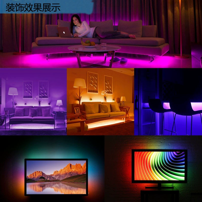 USB RGB светодиодная лента 2812, 1–4 м, 5V USB, пульт дистанционного управления, 12 Вт/м