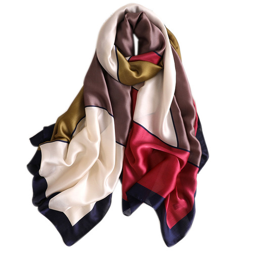 Spring and summer new decorative scarves for women, fashionable decorative shawls, color matching travel sun protection silk scarves and beach towels