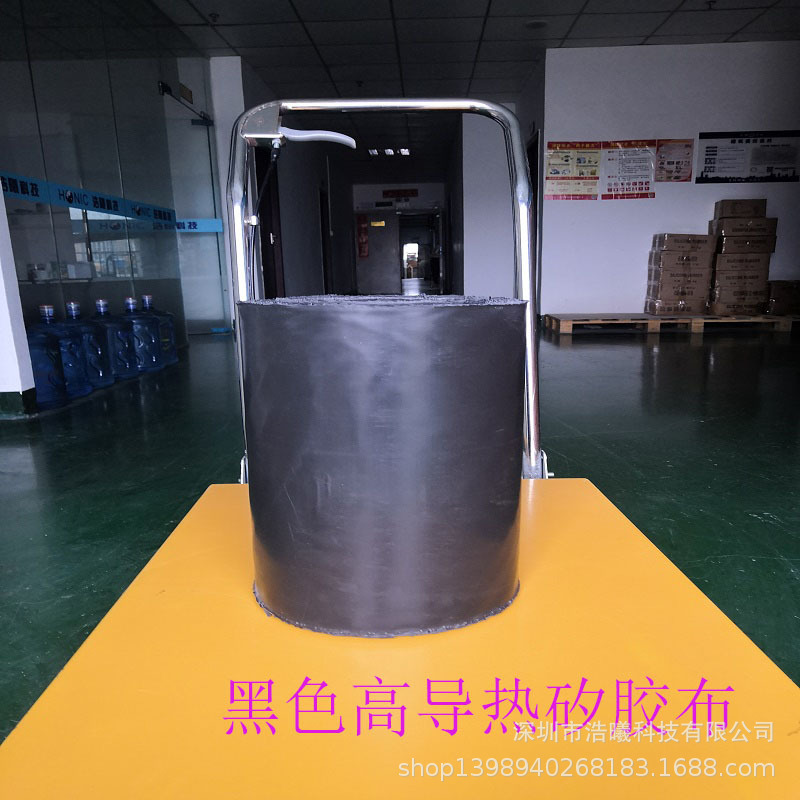 黑色高导热矽胶布绝缘布散热布耐高温矽胶布