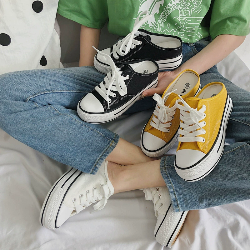 Женские кеды-слипоны 20252 в корейском стиле, закрытые, увеличивающие рост, летние, без каблука, модель 8057