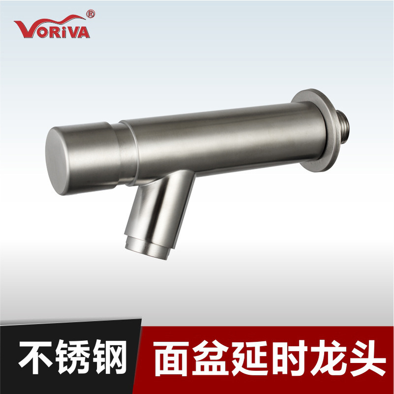 Manufacturer's Best-Selling Stainless Steel Basin Delayed Faucet Single Cold Washbasin Washbasin Press Delayed Faucet Manufacturer's Best-Selling Stainless Steel Basin Delayed Faucet Single Cold Washbasin Washbasin Press Delayed Faucet