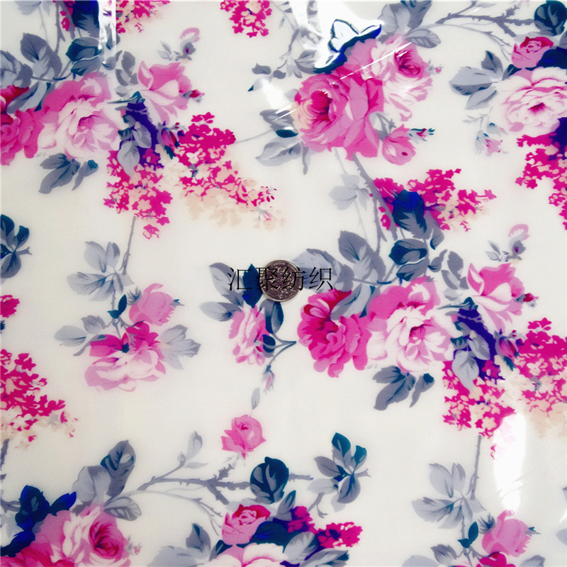 彩色花朵印花    时装面料数码印花 雨衣 雨伞 彩绘直喷TPU印花
