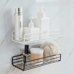 Bathroom punch-free wrought iron storage rack wall-mounted traceless storage rack square reinforced strong sticker organizer storage rack