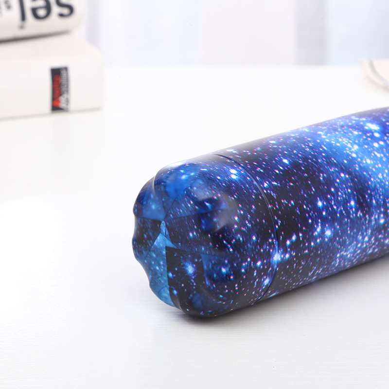 Creativo nuevo patrón botella de cola moda cielo estrellado Acero inoxidable ventosa portátil simple diario deportes taza agua