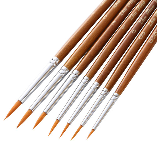 Amazon 7 nylon fur hook line pens, linen rod color, hand-painted hook edge pens, manicure pens, stroke pens, oil paint pens