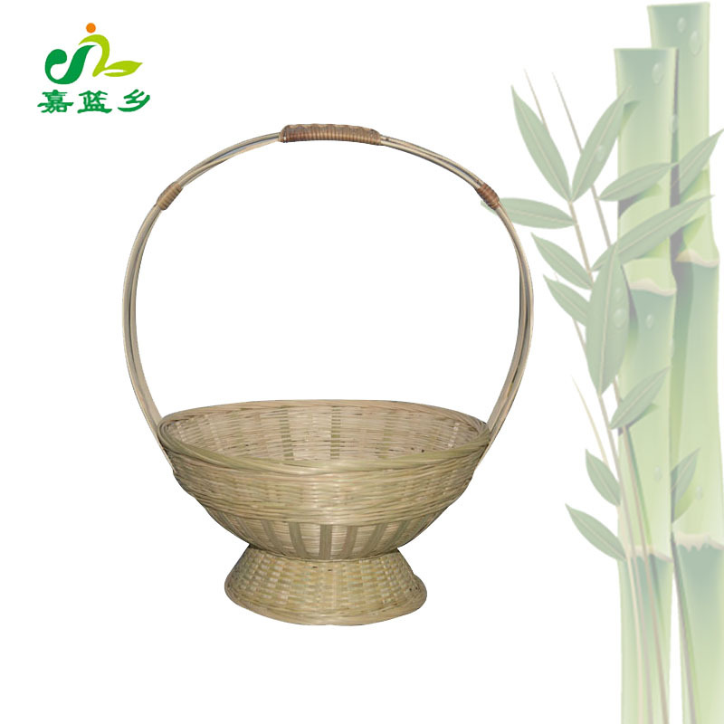 竹制礼品收纳筐水果草莓外出采摘竹编伴手礼篮子手提篮编织篮分销