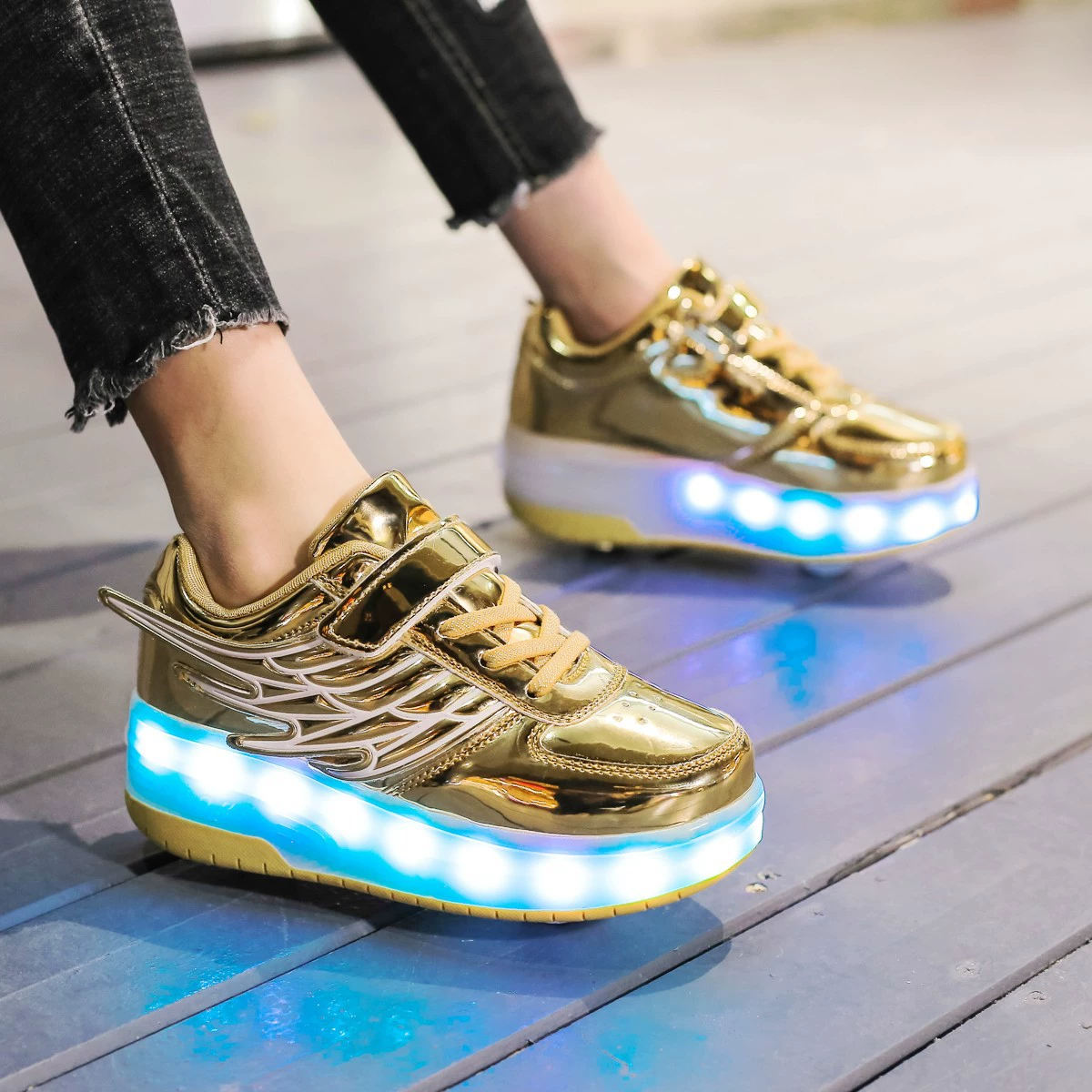 Children's dual wheel invisible breathable shoes for boys