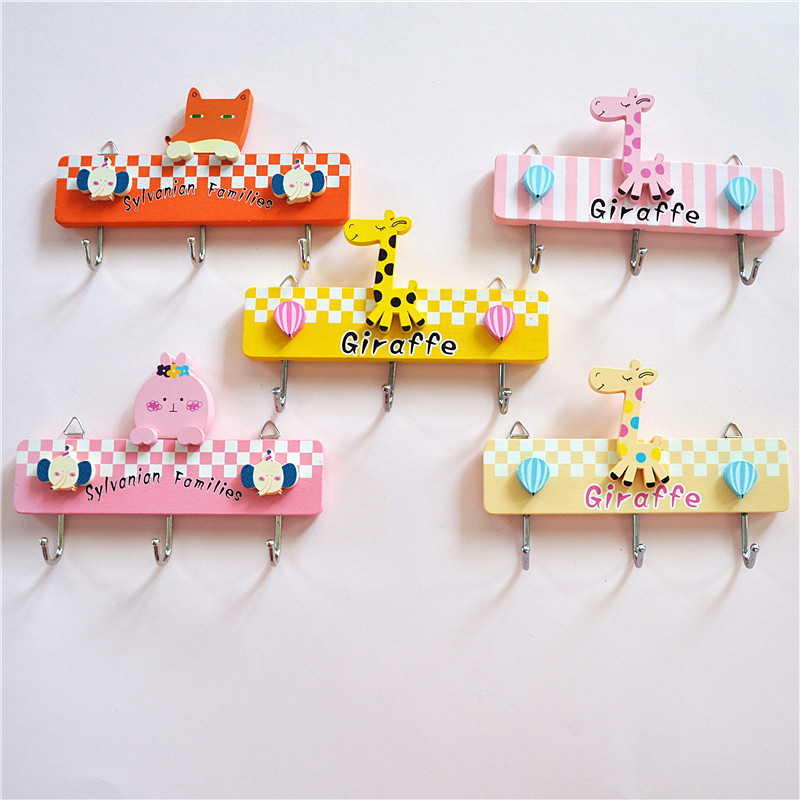 Giraffe Triple Hook MengMeng's Sticky Hook Nail Hook Kitchen Hook Cartoon Cute Animal Fawn Wall Hook