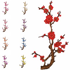 Factory 9 Colors Available New Handmade Embroidered Plum Blossom Water-Soluble Fabric Patch for Clothing Collar Flowers DIY Patch