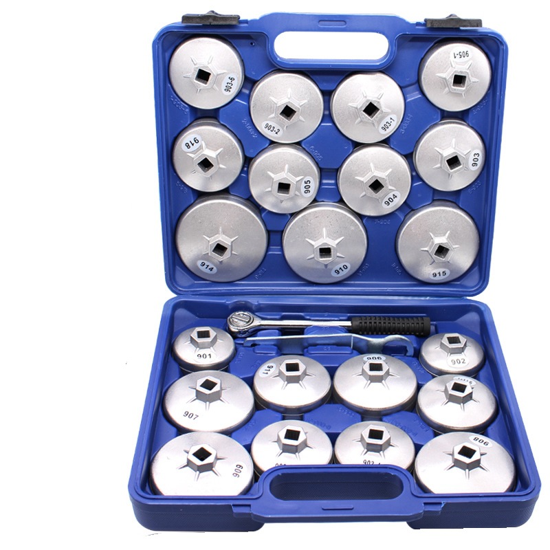 Herramienta de desmontaje de filtro de máquina de aluminio de 23 piezas