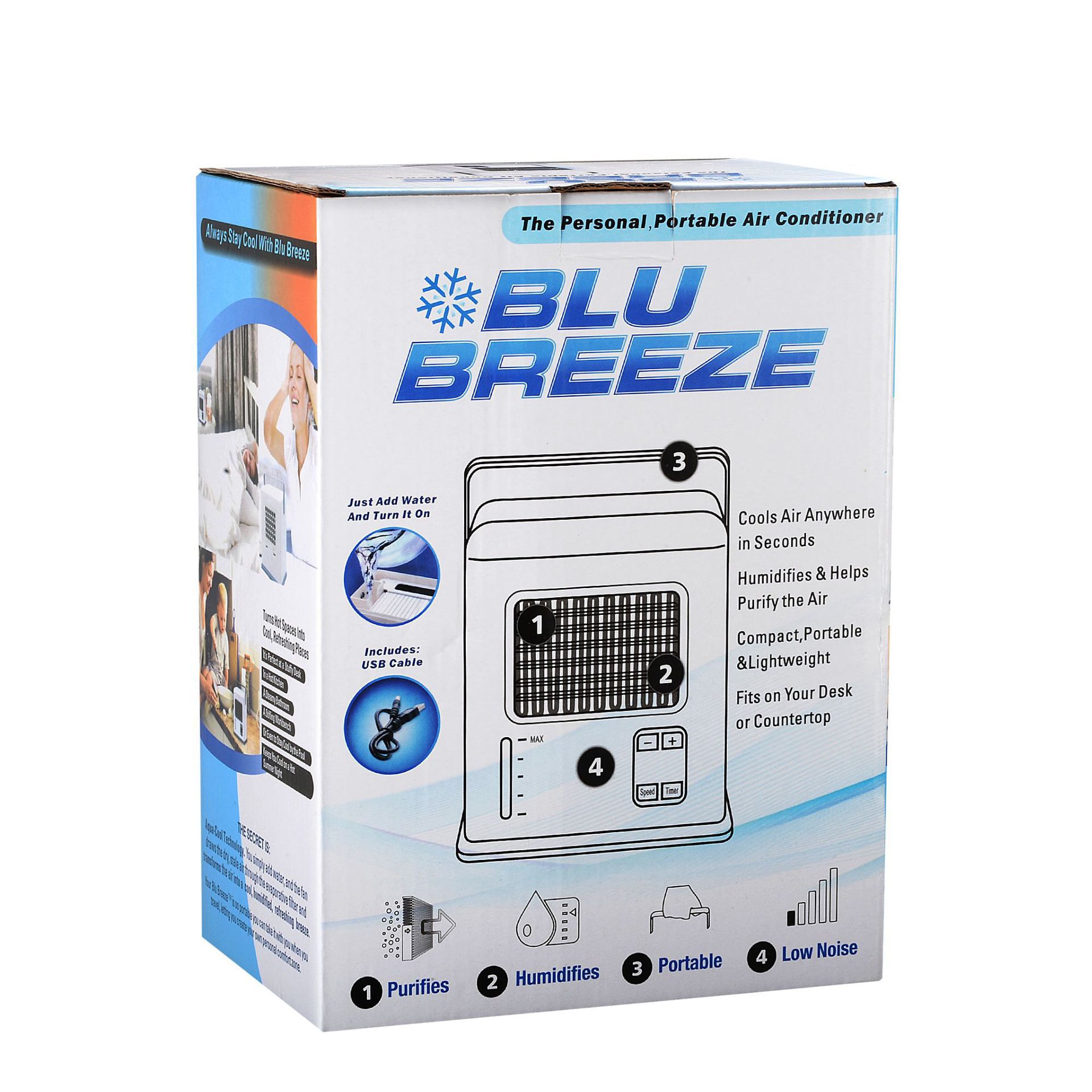 Blubreeze new cold wind machine battery plug -in dual -use air…