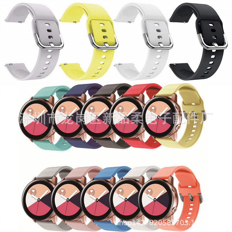 For Samsung Galaxy watch active Silicone Strap Sport Silicone Strap Silver Buckle Strap For Samsung Galaxy watch active Silicone Strap Sport Silicone Strap Silver Buckle Strap