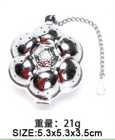 En existencias 304 de acero inoxidable Filtro de té cadena estrella amor casa tetera metal té filtro red
