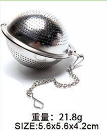 En existencias 304 de acero inoxidable Filtro de té cadena estrella amor casa tetera metal té filtro red