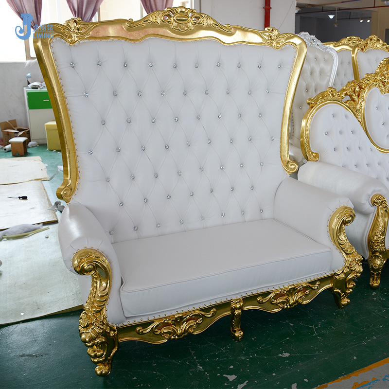 Sillón de Boda Estilo Sirena, Asiento Doble para Novios, Sofá Europeo Retro de Lujo, Silla de Decoración para Bodas