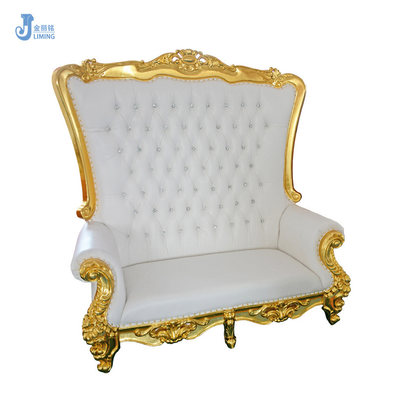 Sillón de Boda Estilo Sirena, Asiento Doble para Novios, Sofá Europeo Retro de Lujo, Silla de Decoración para Bodas