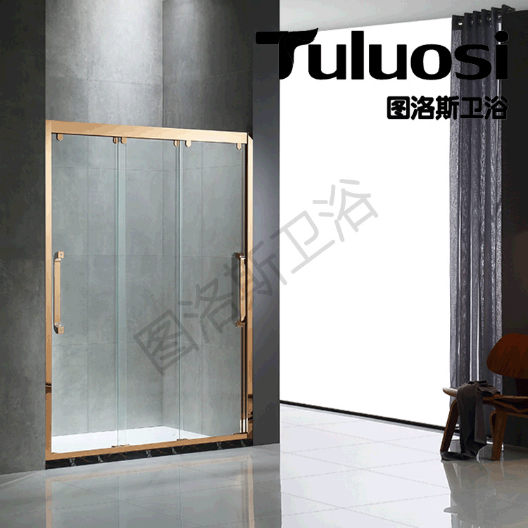 TULOS bathroom line-shaped three-linkage sliding door sliding door bathroom screen shower room wholesale TULOS bathroom line-shaped three-linkage sliding door sliding door bathroom screen shower room wholesale