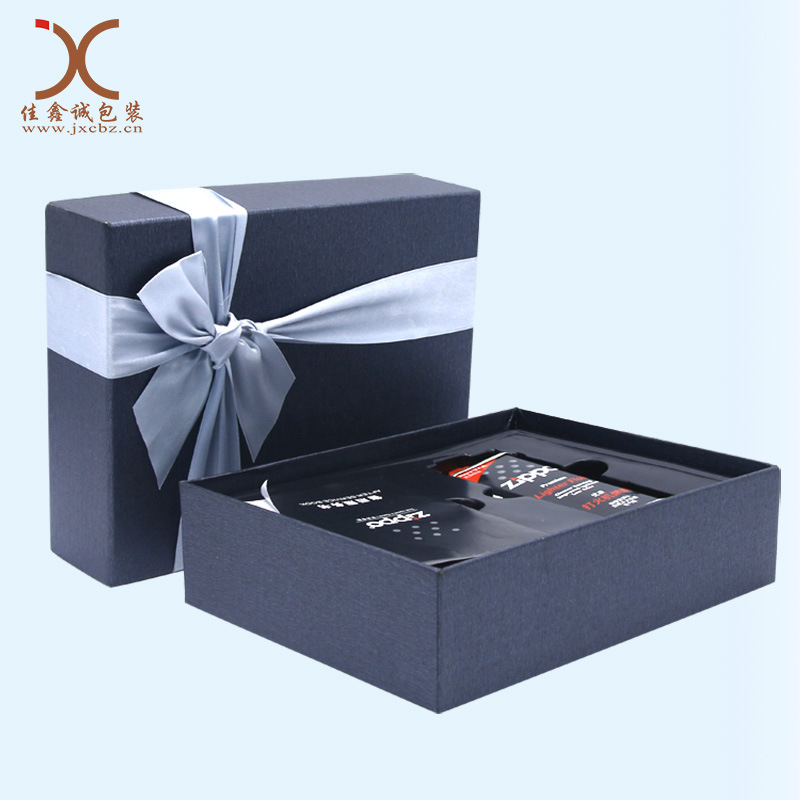 深圳厂家商务蝴蝶结礼品盒打火机套装礼盒天地盖伴手礼纸盒包装盒