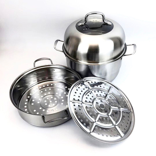 Mingyang 2-3 Layer Stainless Steel Steamer Multifunctional Gift Cookware Wholesale 28cm Chinese with Logo Printed Pot