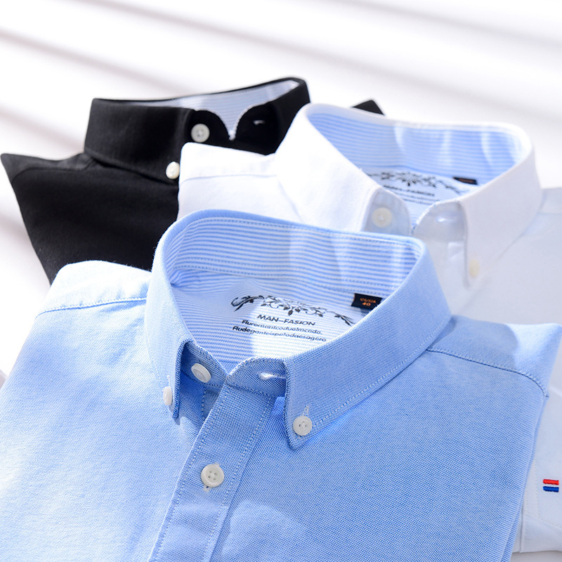 Casual shirt men's coat spring and autumn new coat top 60 cotton Oxford long cufflink collar men's shirt wholesale Casual shirt men's coat spring and autumn new coat top 60 cotton Oxford long cufflink collar men's shirt wholesale