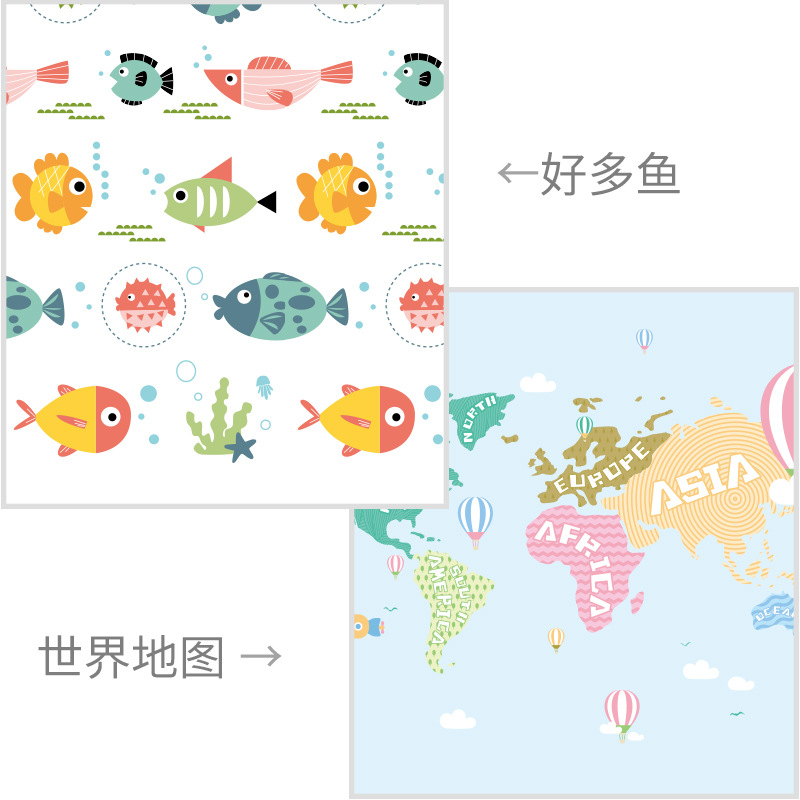 Un montón de peces + mapa del mundo