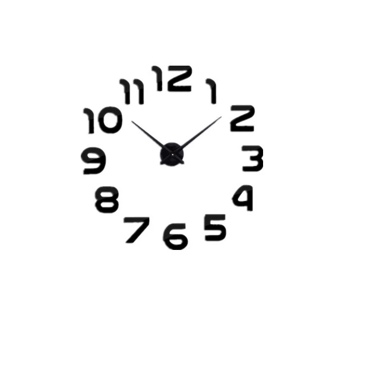 Wall clock DIY 3D (EVA) acrylic mirror numbers, large customizable home decor clock