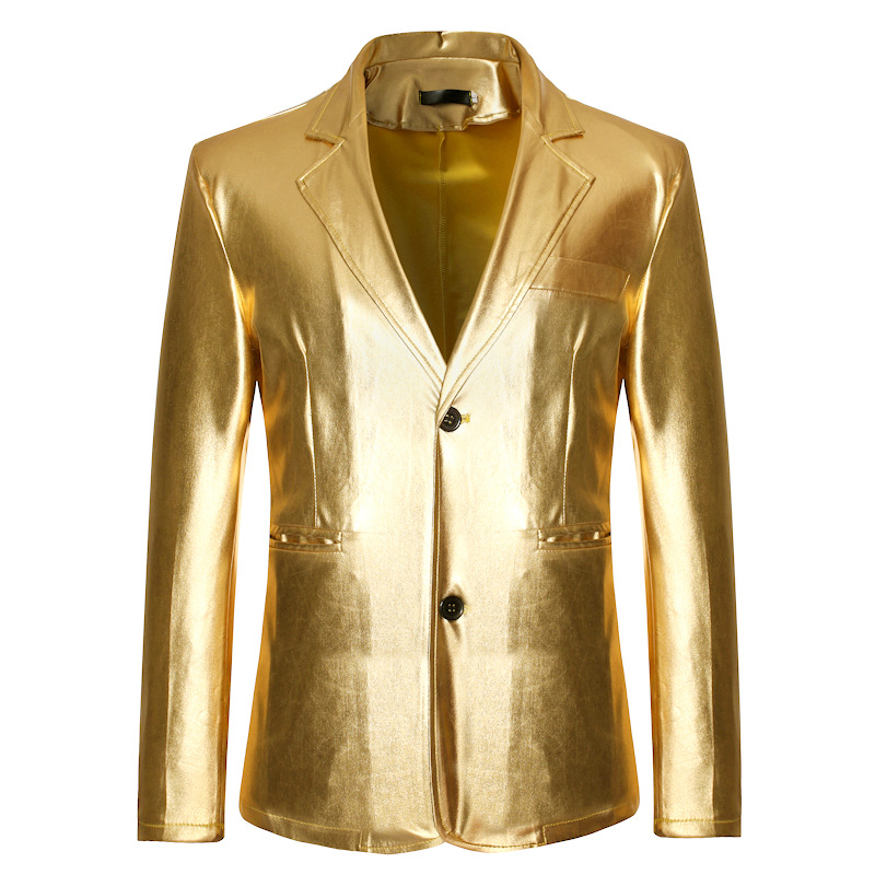 Cross-border Men's Fashion Dance Bronzing Suit Young Men's Nightclub Golden Foreign Trade Men's Small Suit ZT-X60