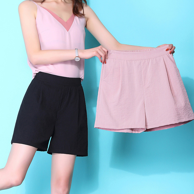 Internet Celebrity Cross-border Casual Shorts for Girls 2025 Summer Staggery Waist Wide-leg Pants Fashion 5-point Pants Running Hot Internet Celebrity Cross-border Casual Shorts for Girls 2025 Summer Staggery Waist Wide-leg Pants Fashion 5-point Pants Running Hot