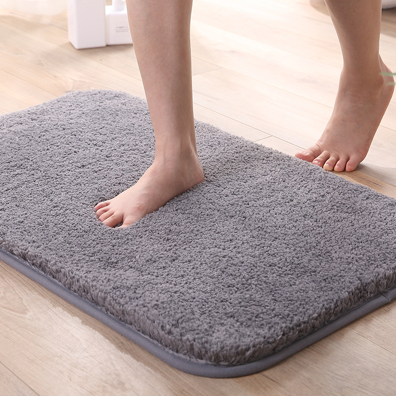 Cross-border High Plush Thickened Floor Mat Carpet Simple Kitchen Bathroom Door Mat Bathroom Anti-slip Mat Absorbent Foot Mat