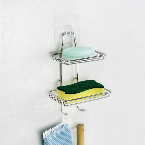 Stainless steel soap rack wall-mounted soap dish that does not accumulate water creative soap box bathroom shelf drain