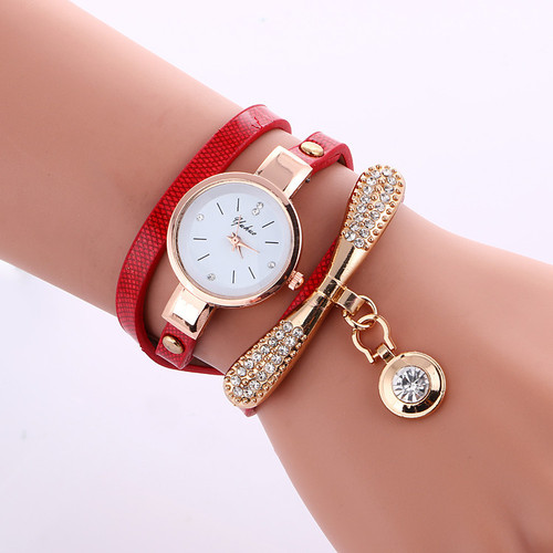Wish AliExpress foreign trade hot selling ladies winding watch alloy diamond bow bracelet watch quartz watch