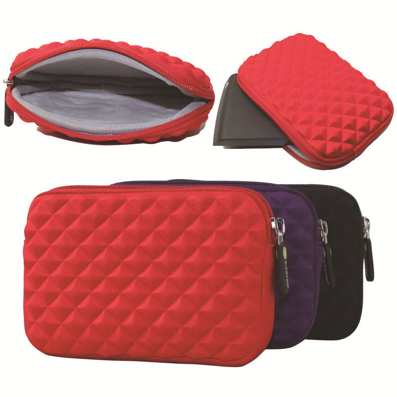 吉克沃厂家供应2.5寸移动硬盘包保护包钻石纹防水包收纳包