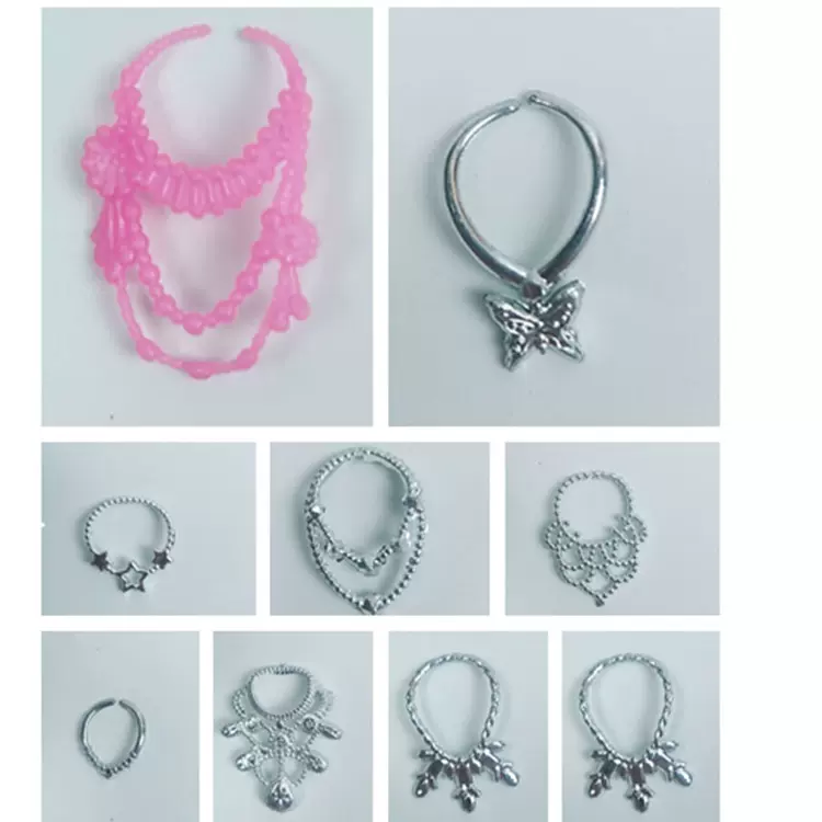 儿童女孩过家家玩具配件巴比娃娃配件镀金首饰多种项链等扮装饰品