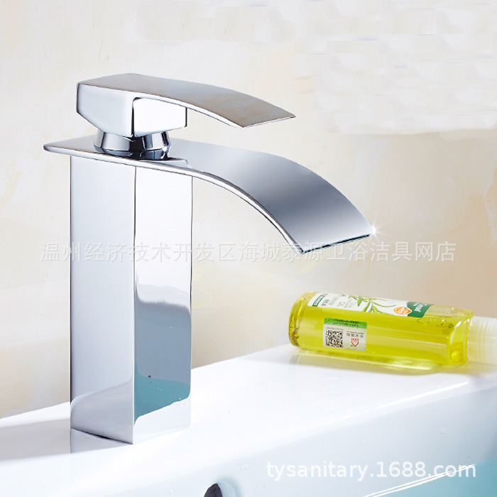 Sifang Hot and Cold Waterfall Faucet Hotel Bathroom Sanitary Ware Faucet Building Materials Cross-Border Amazon Ebay Wholesale