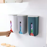 zimoo/子沐 Wall-Mounted Garbage Bag Storage Box – Plastic Organizer System in White, Grey, Navy Blue