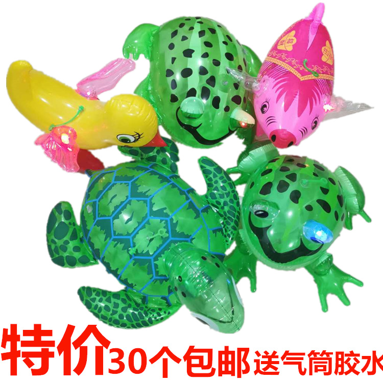 新款充气青蛙 乌龟 儿童闪光双闪弹绳气球 充气产品 夜市玩具批发