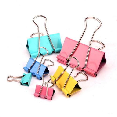 Office stationery color long tail clip household metal file clip colorful stainless steel bill clip binding long tail clip