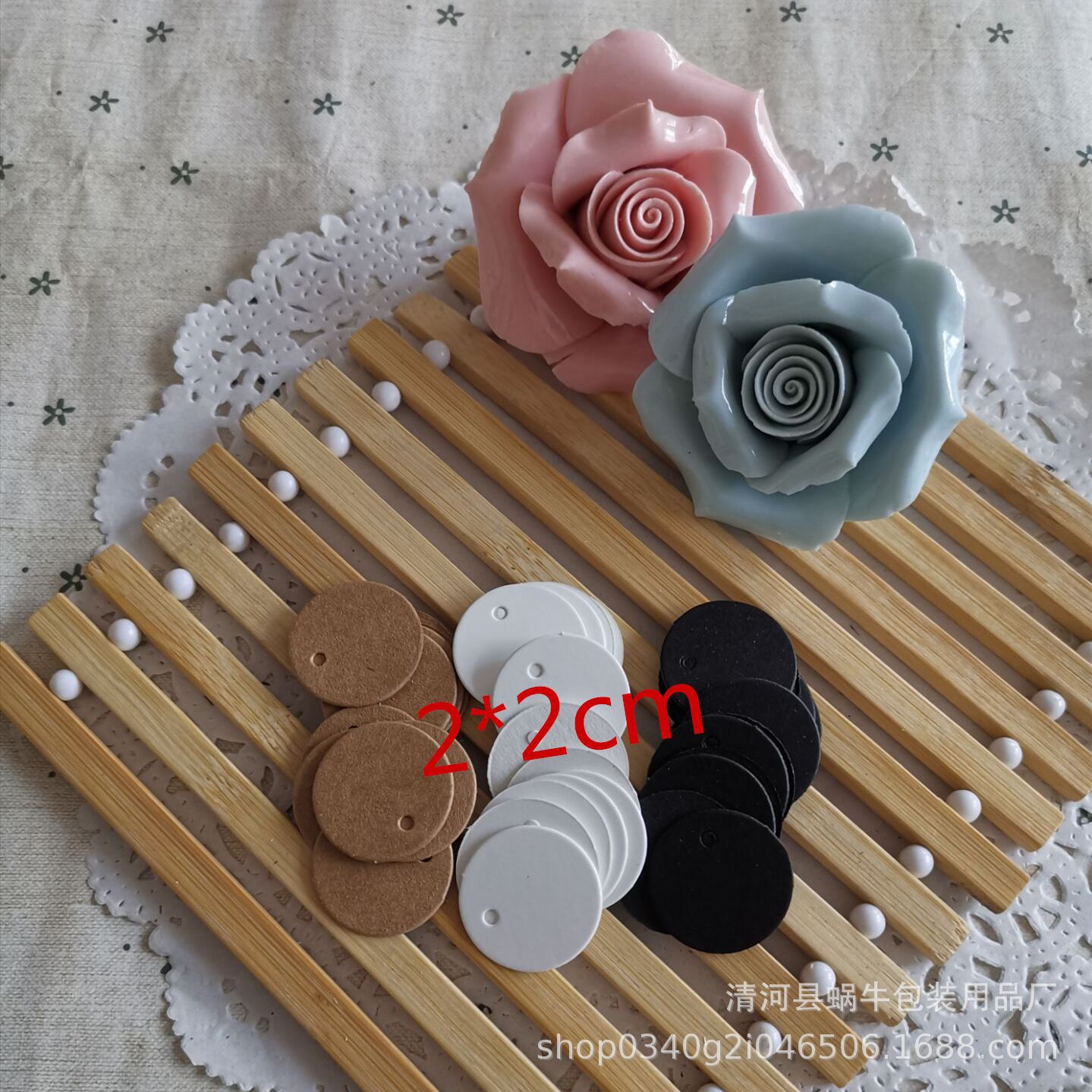 2cm牛皮纸圆形标签 空白吊牌书签礼品卡片巧克力包装卡漂流瓶卡